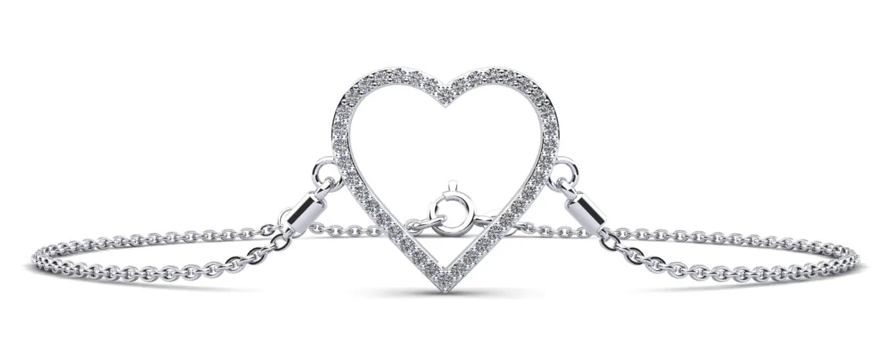 Perfect Heart Diamond Adjustable Diamond Bracelet with 0.30 ct.(finished) 1.2mm