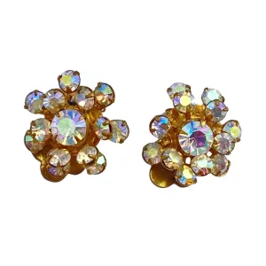 Petite Aurora  Borealis Cluster Earrings