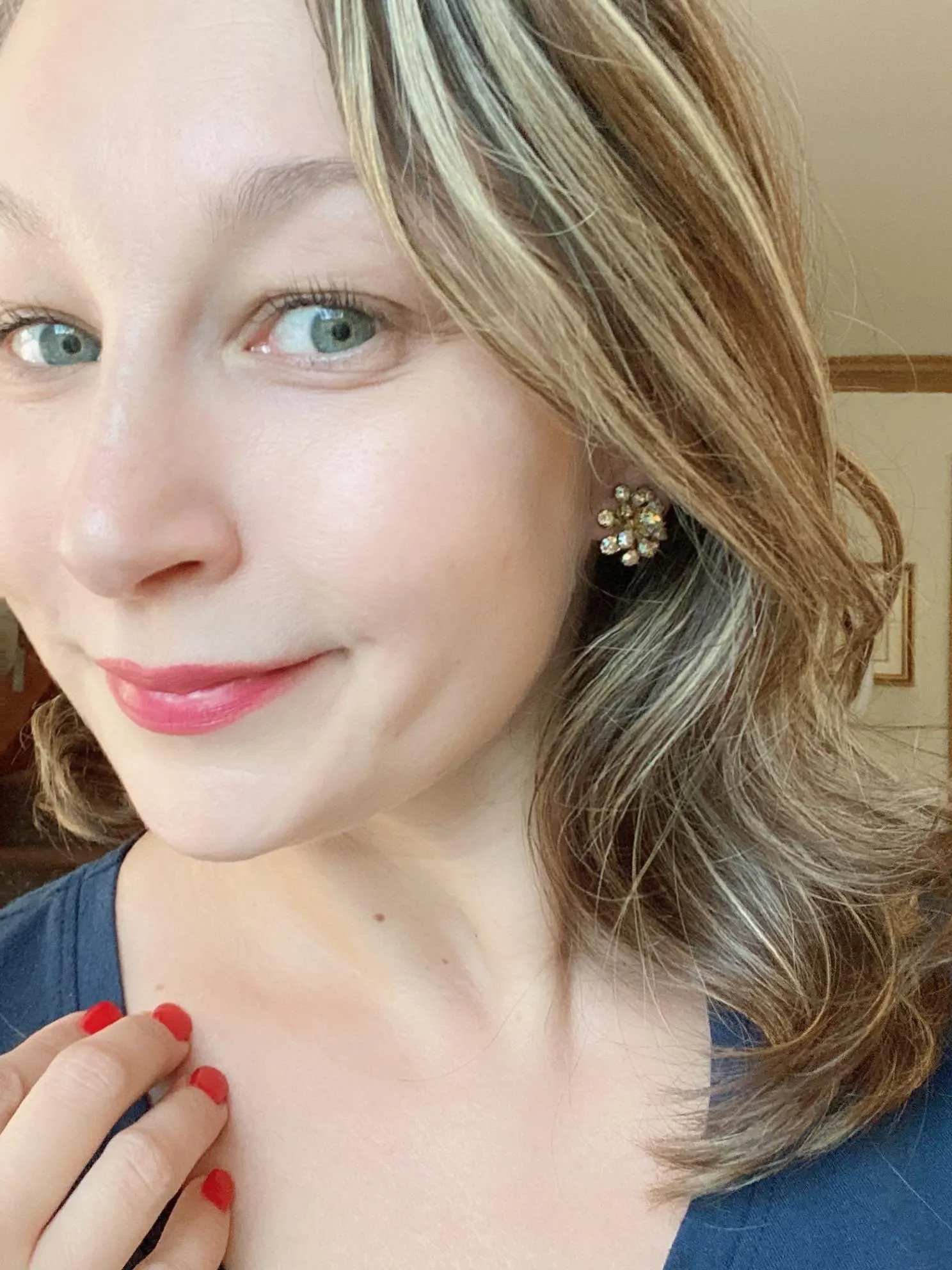 Petite Aurora  Borealis Cluster Earrings
