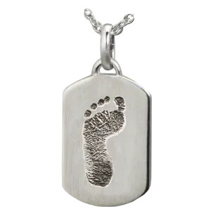 Petite Dog Tag with Footprint Pendant
