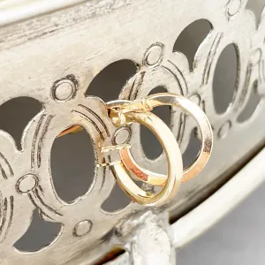 Petite Thin Flat-Fronted Yellow Gold Hoops