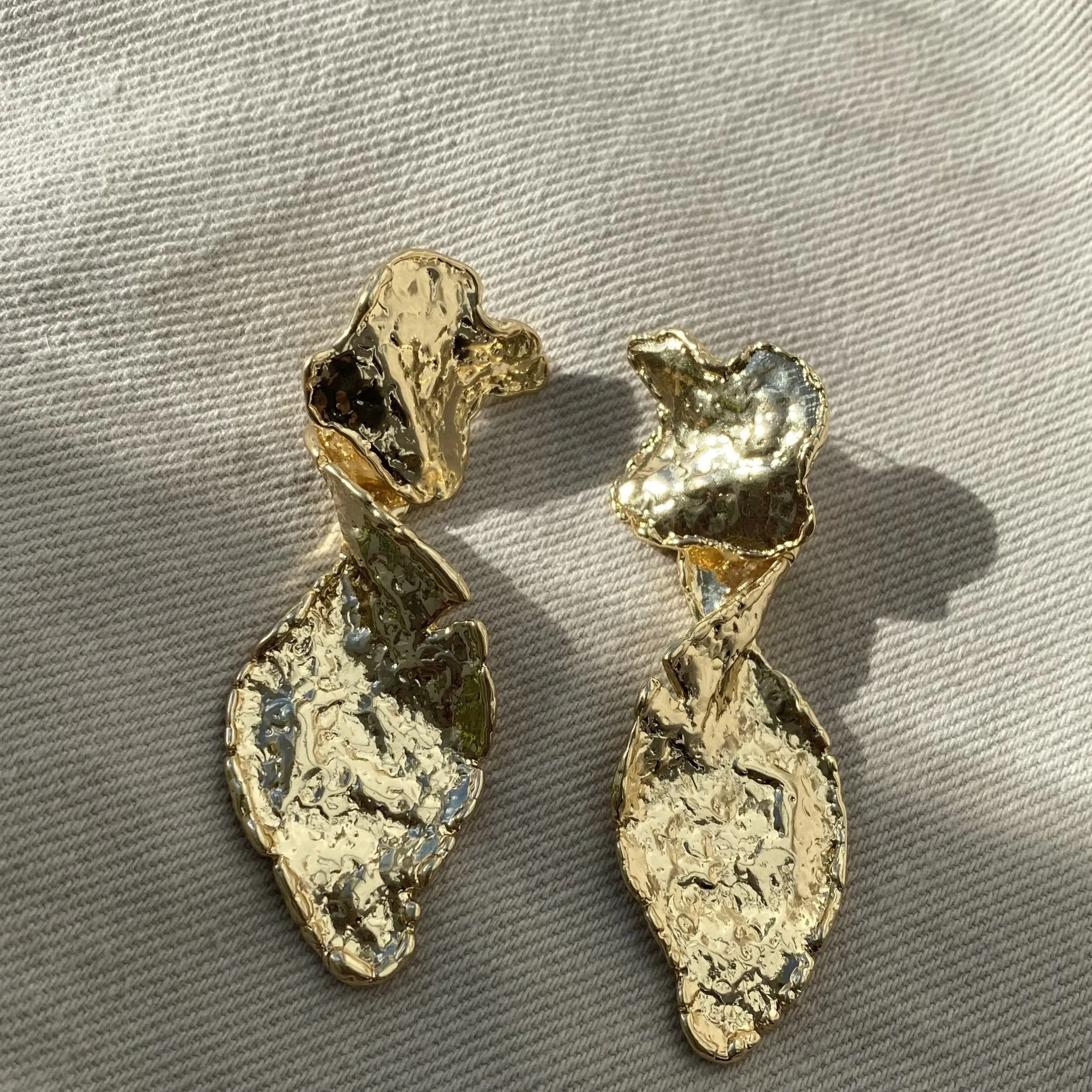 Pilgrim Compass Earrings - Gold