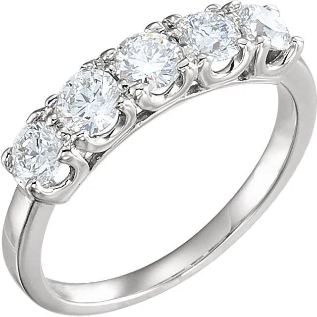 Platinum 1 1/4 CTW Diamond Anniversary Band, Size 6