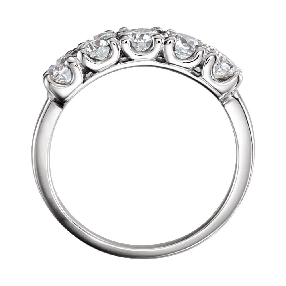 Platinum 1 1/4 CTW Diamond Anniversary Band, Size 6