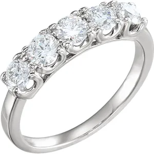 Platinum 1 1/4 CTW Diamond Anniversary Band, Size 6