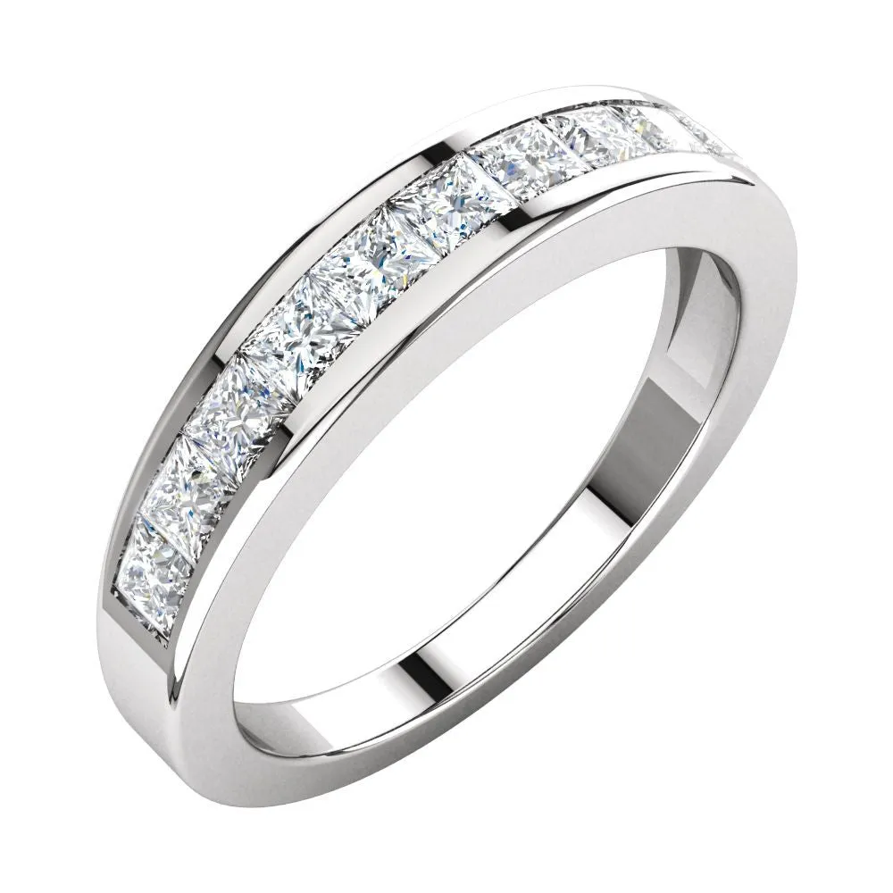 Platinum 1 CTW Diamond Anniversary Band Size 6