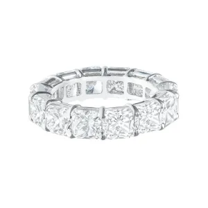 Platinum 10.78ctw Radiant Cut Diamond Band