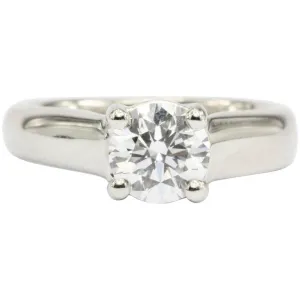 Platinum 1.12 Carat D/Vs2 Round Brilliant Diamond Solitaire Engagement Ring