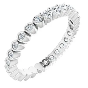 Platinum 1/2 CTW Natural Diamond Reversible Eternity Band Size 4.5