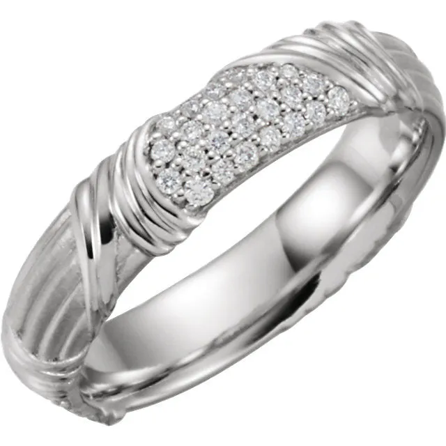 Platinum 1/4 CTW Diamond Sculptural-Inspired Band, Size 7