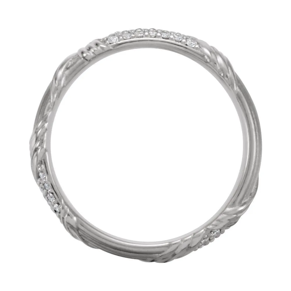 Platinum 1/4 CTW Diamond Sculptural-Inspired Band, Size 7