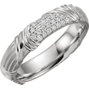 Platinum 1/4 CTW Diamond Sculptural-Inspired Band, Size 7