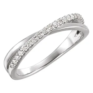 Platinum 1/5 CTW Diamond Ring, Size 7