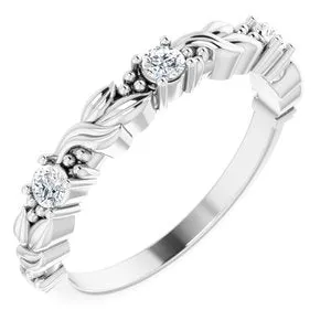 Platinum 1/5 CTW Natural Diamond Sculptural Anniversary Band