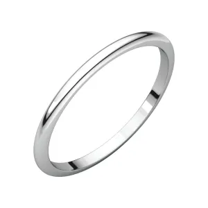 Platinum 1.5mm Half Round Band , Size 7