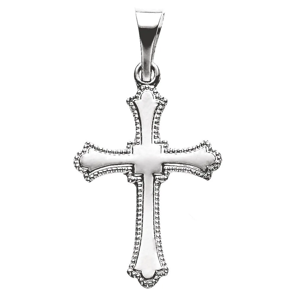 Platinum 15x11mm Cross Pendant