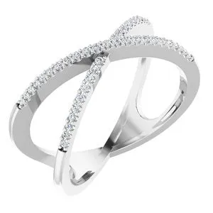 Platinum 1/6 CTW Diamond Criss-Cross Ring