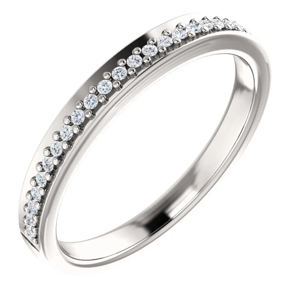 Platinum 1/8 CTW Diamond Anniversary Band , Size 7