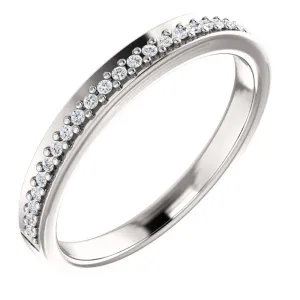 Platinum 1/8 CTW Diamond Anniversary Band , Size 7