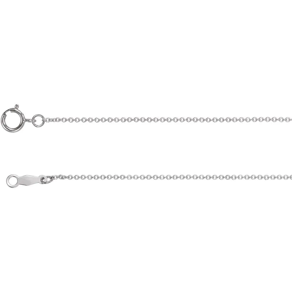 Platinum 1mm Solid Cable 20" Chain