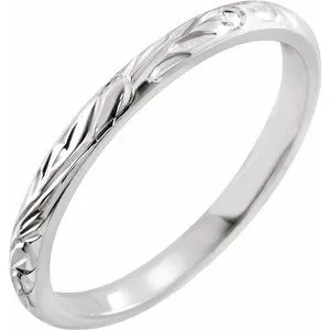 Platinum 2 mm Design-Engraved Band Size 4