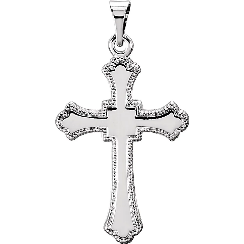 Platinum 21x15mm Cross Pendant