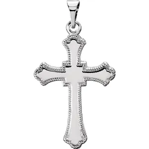 Platinum 21x15mm Cross Pendant
