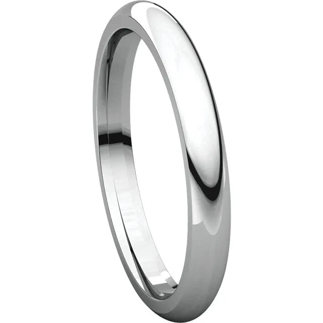 Platinum 2.5mm Comfort Fit Band, Size 5