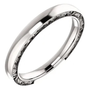 Platinum 2.5mm Design Band , Size 7