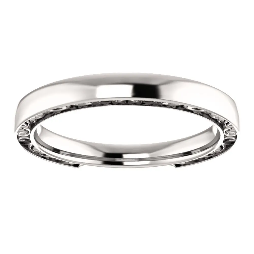 Platinum 2.5mm Design Band , Size 7