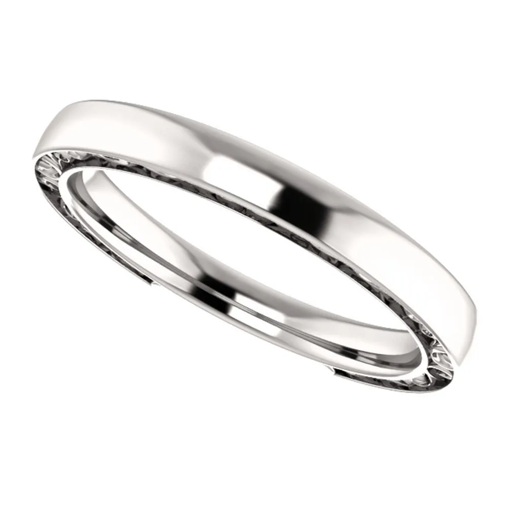 Platinum 2.5mm Design Band , Size 7