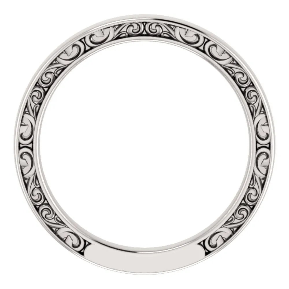 Platinum 2.5mm Design Band , Size 7