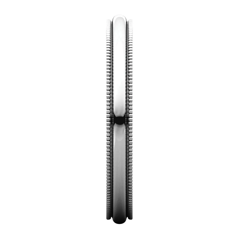 Platinum 2.5mm Milgrain Band, Size 6.5