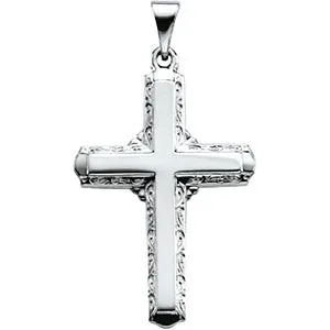 Platinum 26x18mm Cross Pendant