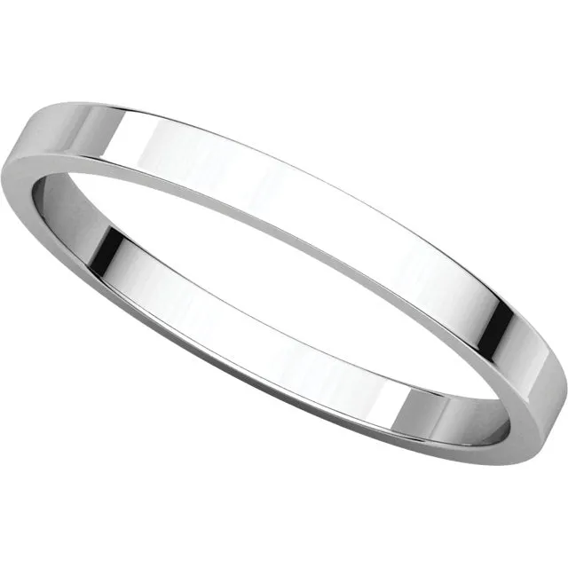 Platinum 2mm Flat Band, Size 5.5