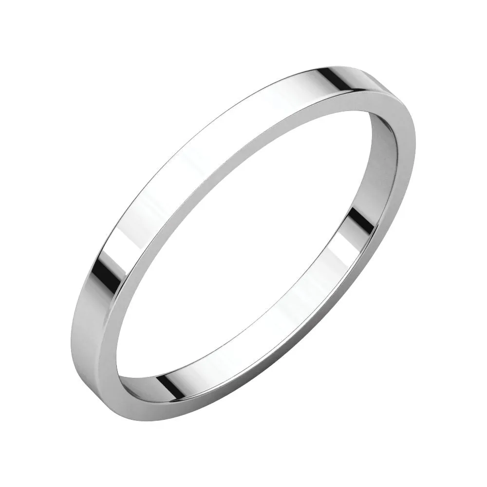 Platinum 2mm Flat Band, Size 5.5