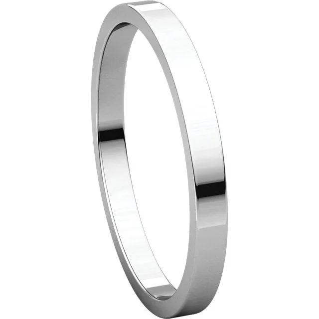 Platinum 2mm Flat Band, Size 5.5