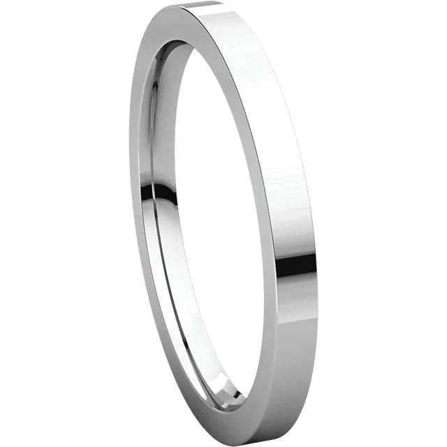 Platinum 2mm Flat Comfort Fit Band, Size 5