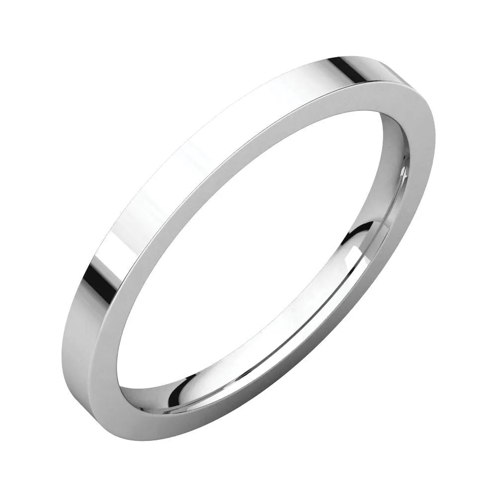 Platinum 2mm Flat Comfort Fit Band, Size 5
