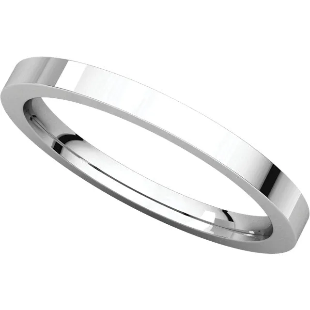 Platinum 2mm Flat Comfort Fit Band, Size 5