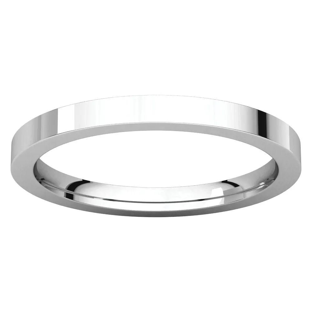 Platinum 2mm Flat Comfort Fit Band, Size 5