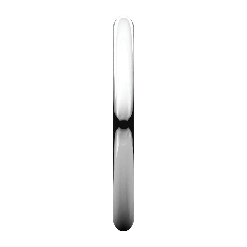 Platinum 2mm Half Round Band, Size 9