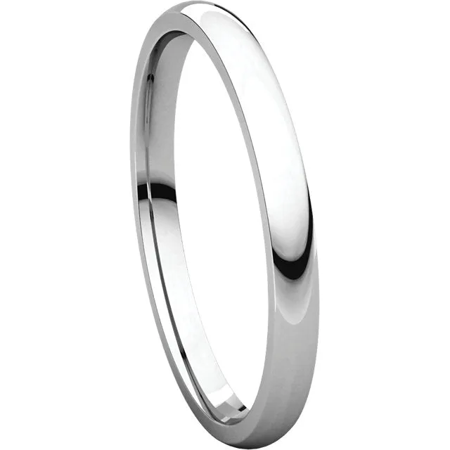 Platinum 2mm Light Comfort Fit Band, Size 7