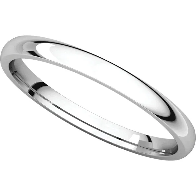 Platinum 2mm Light Comfort Fit Band, Size 7