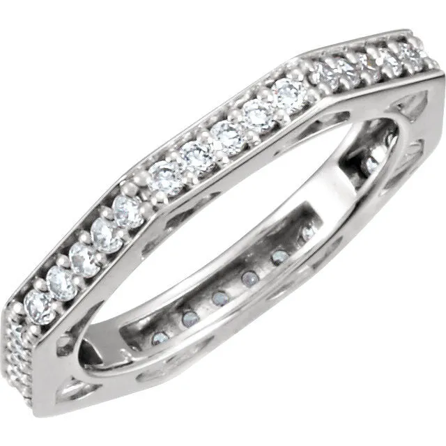 Platinum 3/4 CTW Diamond Anniversary Band Size 6.5