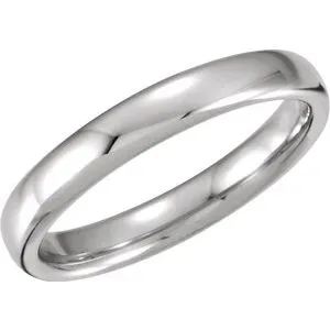Platinum 3.5 mm European Half Round Band Size 5.5