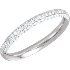 Platinum 3/8 CTW Diamond Pavé Anniversary Band Size 7