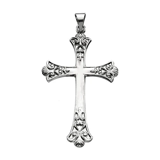 Platinum 38x26mm Cross Pendant
