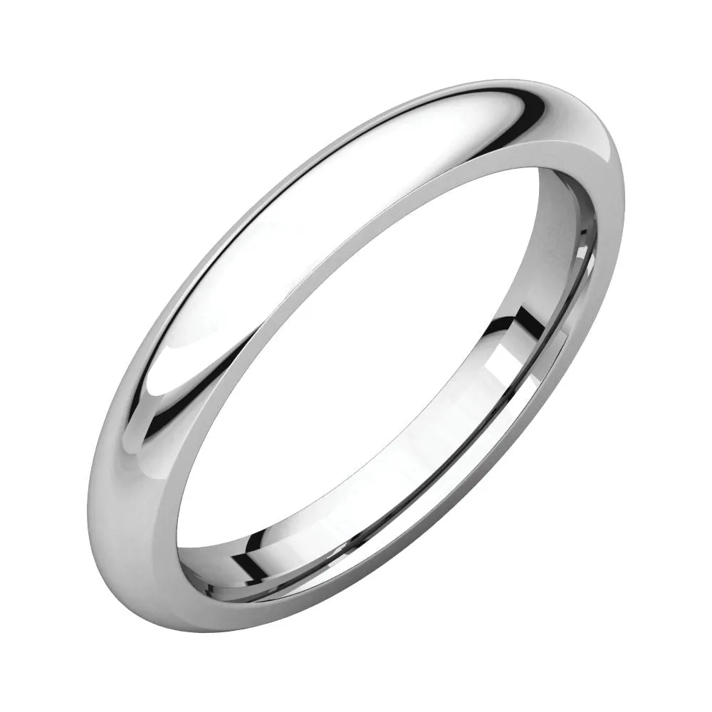 Platinum 3mm Comfort Fit Band, Size 12