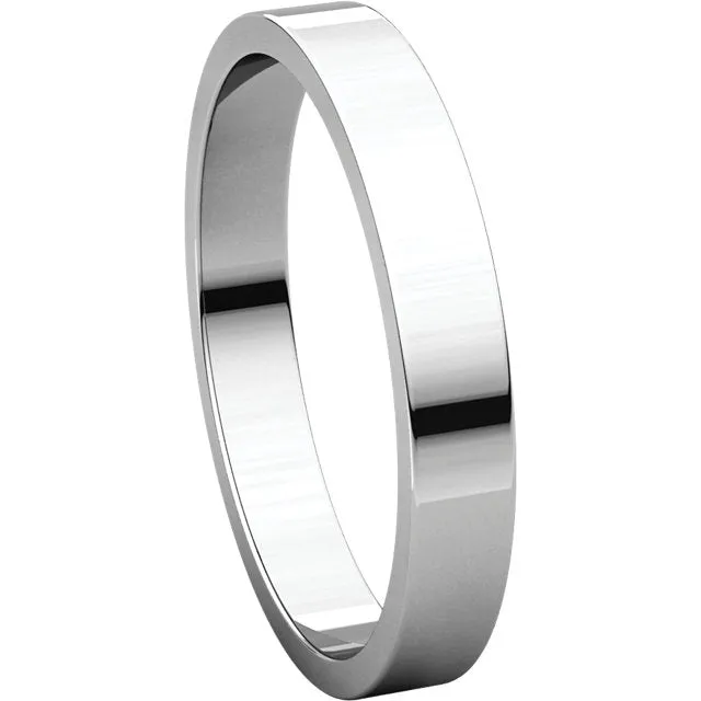 Platinum 3mm Flat Band, Size 4